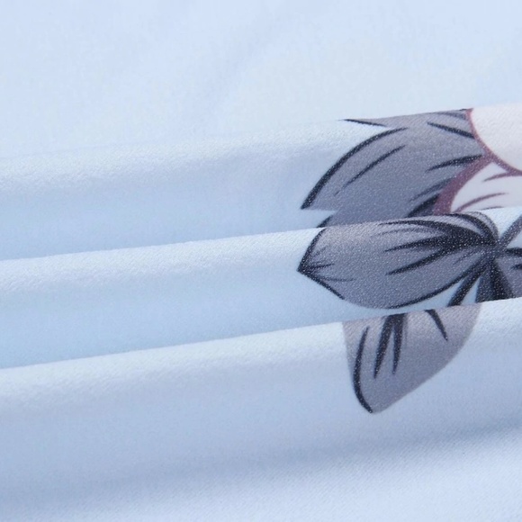 Blue Floral Maxi Long Twist Halter Dress Prom - Picture 2 of 8